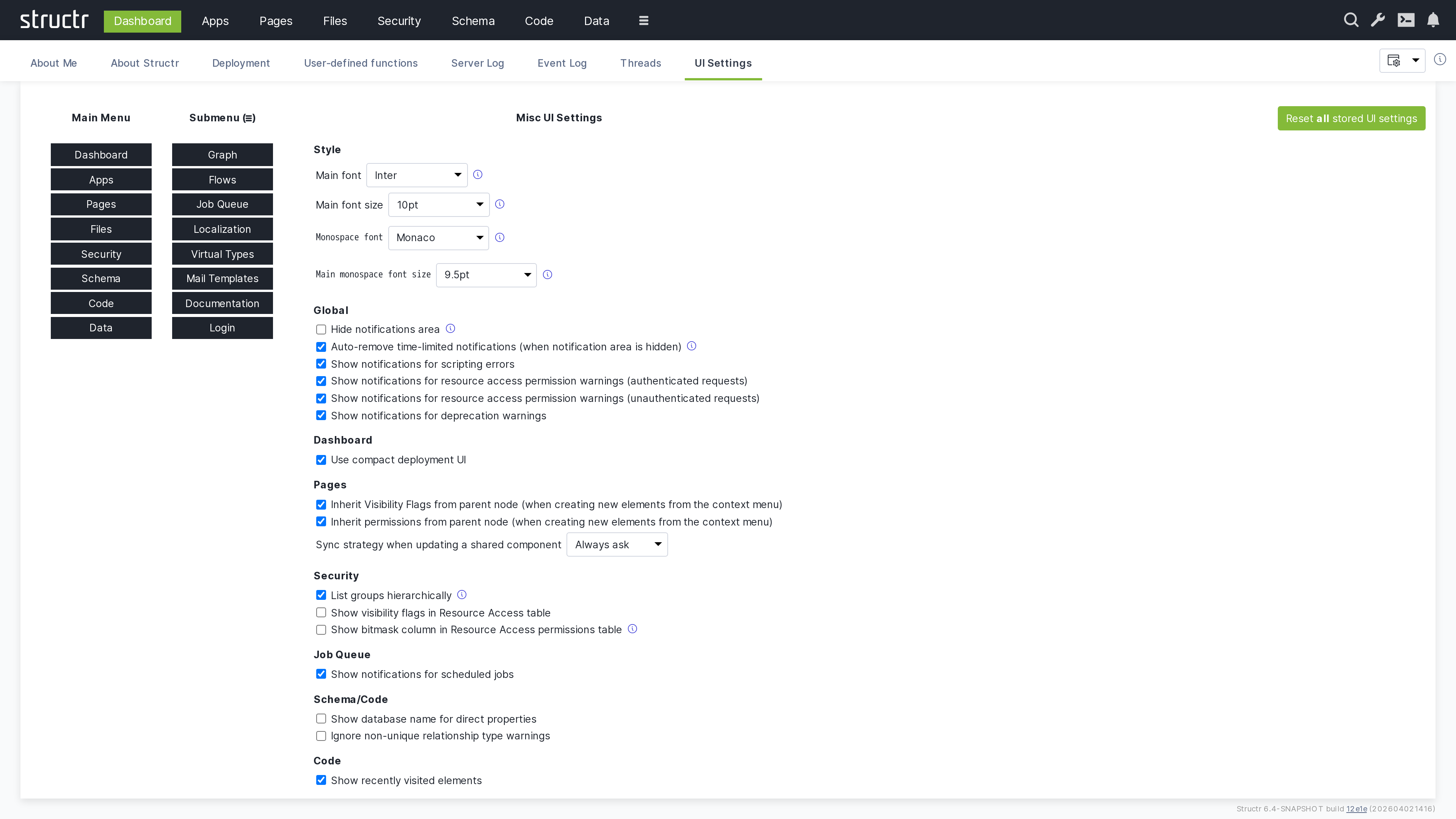 UI Configuration